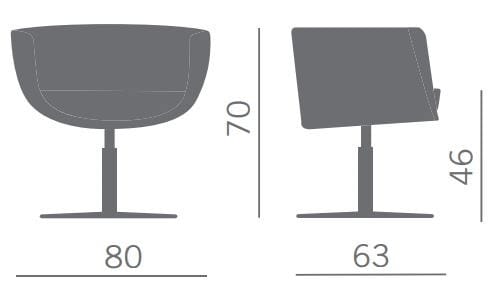 Кожаный поворотный стул с подлокотниками Kastel Koppa ARCH-00083151 - Вид №6