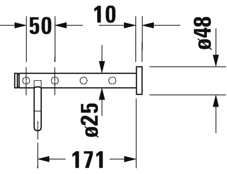 009925..00 Полочка для полотенец D-Code #009925 650 мм Хром Duravit - Вид №2