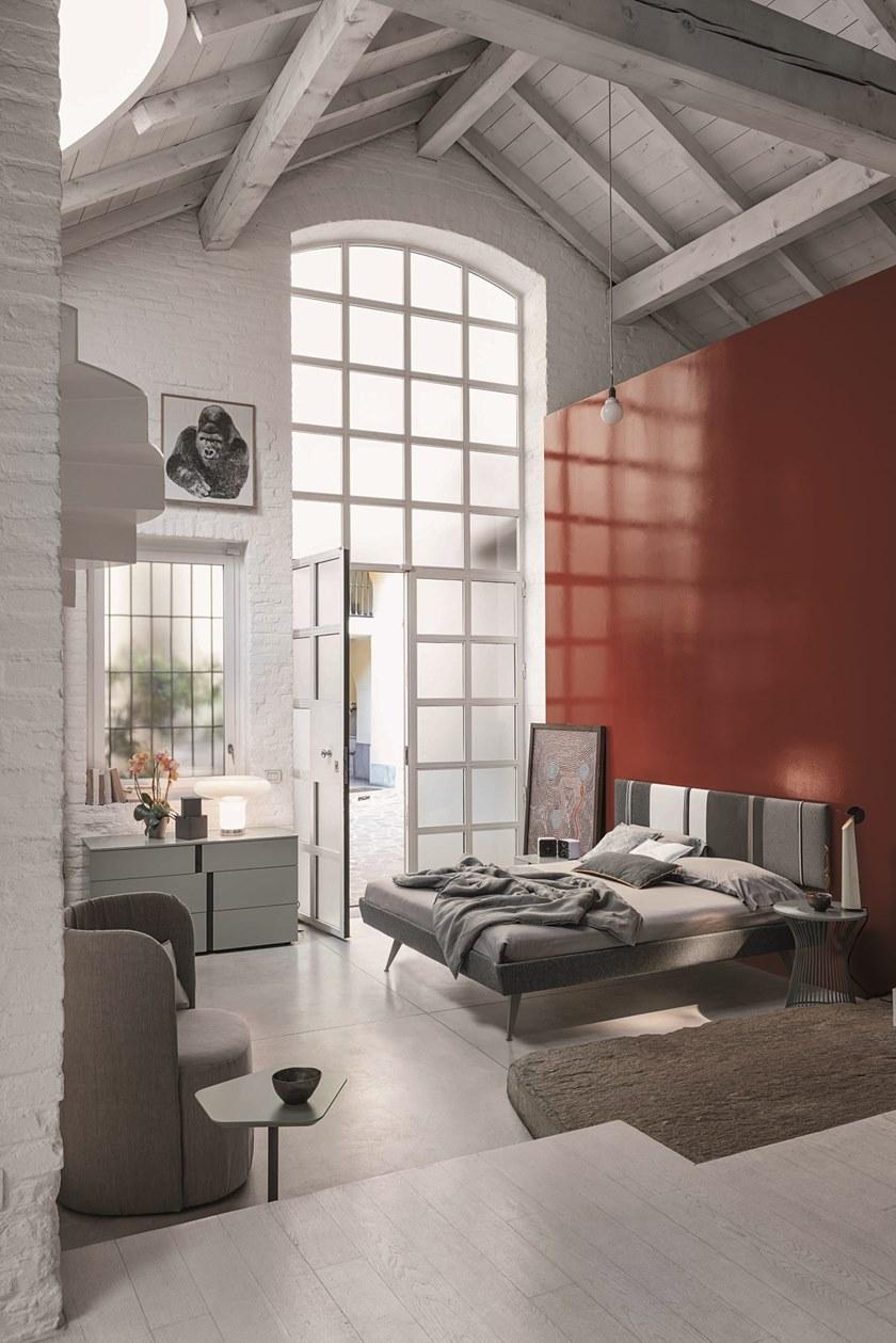 Gruppo Tomasella Двуспальная кровать из ткани с мягким изголовьем Diagonal sun-id-1486531 - Вид №2