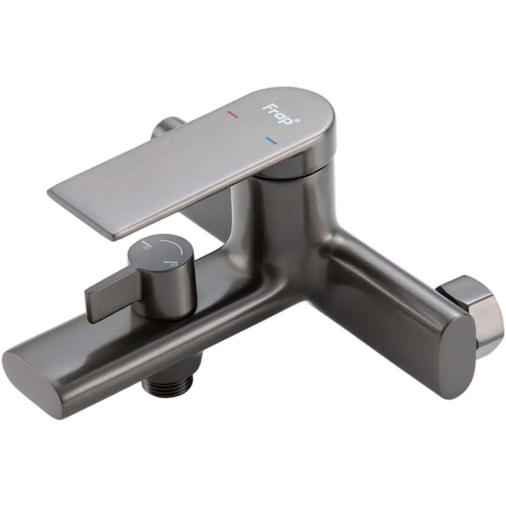 Смеситель для ванны Frap Arne однорычажный на ванну с лейкой и шлангом цвет графит STLM-2099106 - Вид №3