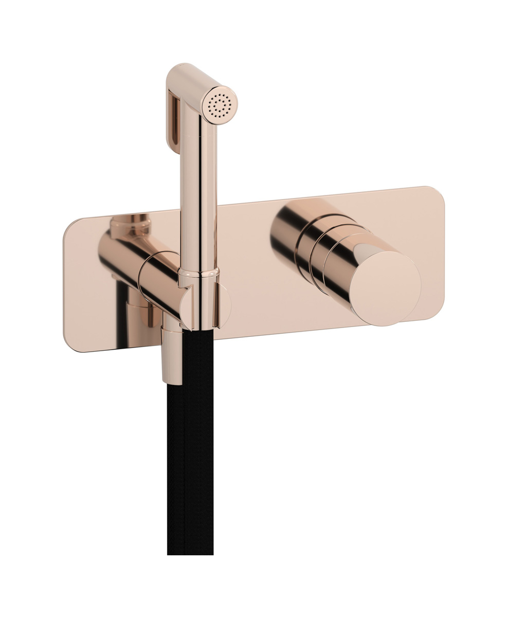 Внешние части гигенического душа со смесителем. WE ARE IB rr706rs Rose Gold Brera