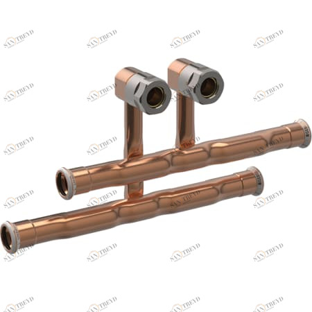 GEBERIT 24055 Комплект крестовин Geberit Mapress из меди для подключения радиатора к подающему и обратному трубопроводу, с резьбовым соединением с цанговым кольцом под евроконус 