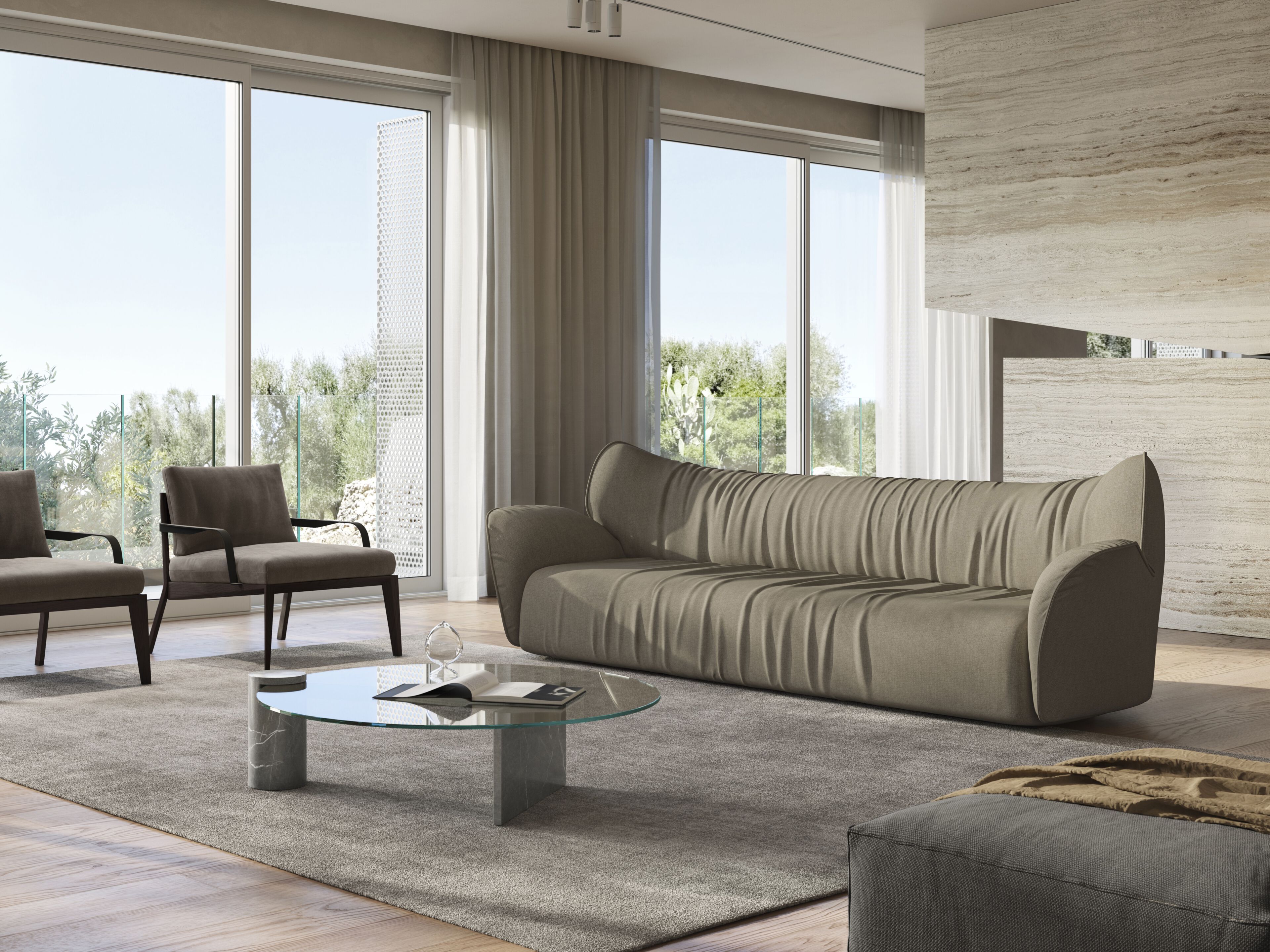 Кожаный диван Natuzzi Italia пышные ARCH-00039419 - Вид №9