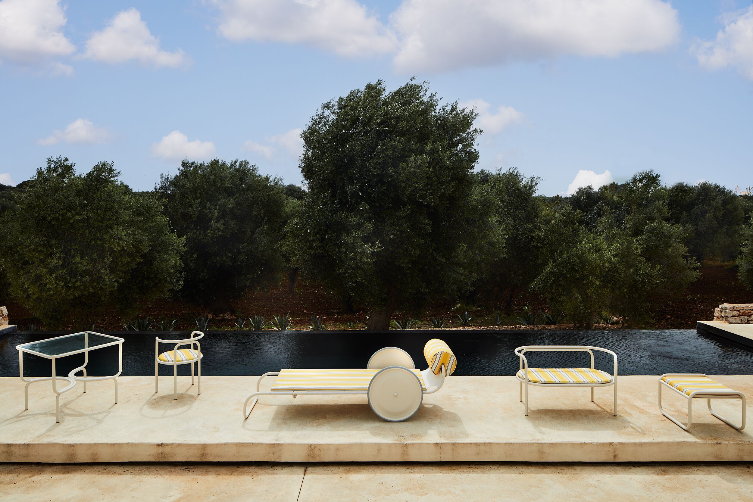 Стальной садовый стул с порошковым покрытием со встроенной подушкой Exteta Jacquemus + Exteta Special Re-Edition ARCH-00035051 - Вид №10