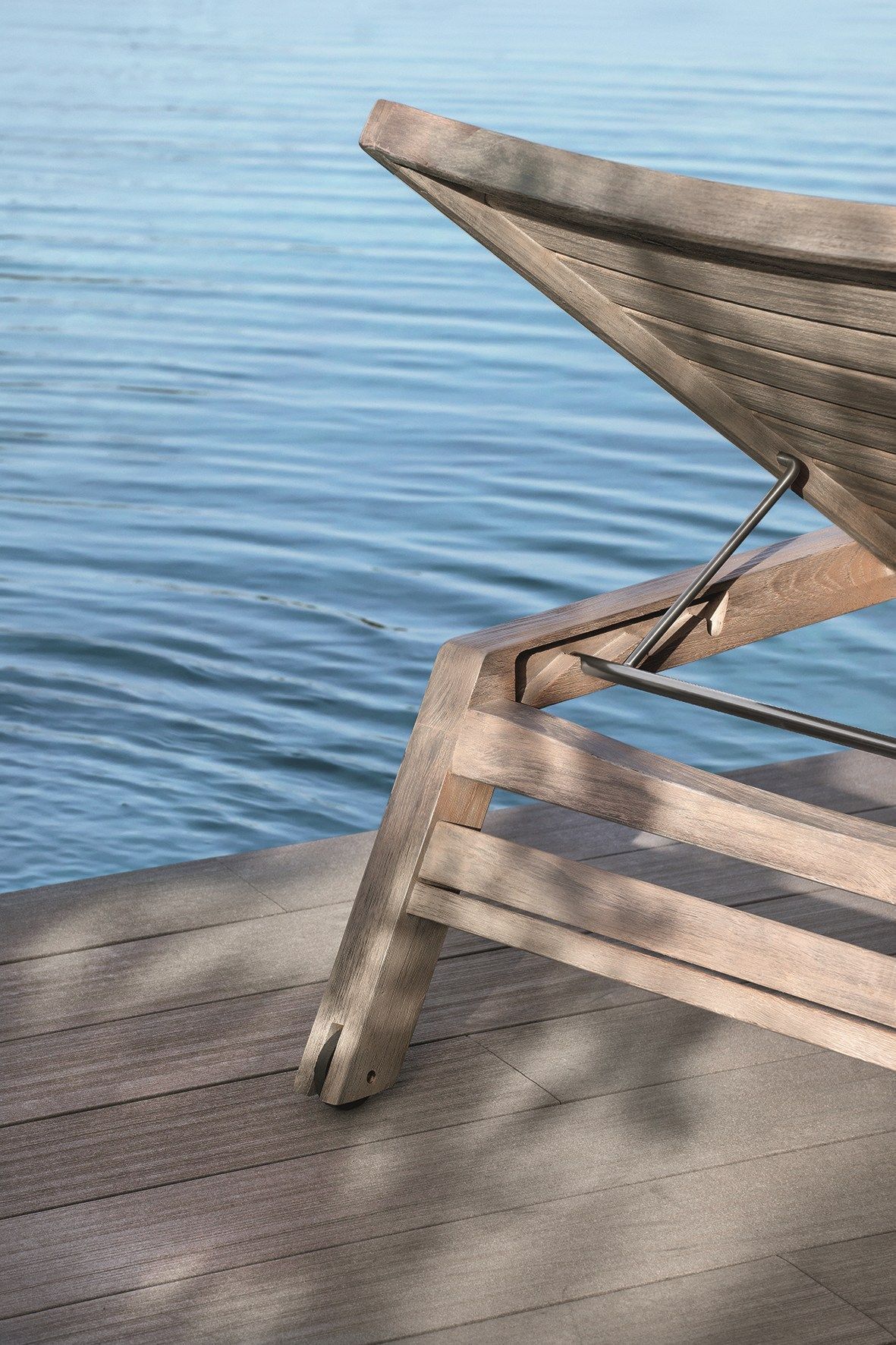 Садовая кровать с откидной спинкой из тикового дерева с колесами Ethimo Costes ARCH-00097028 - Вид №10