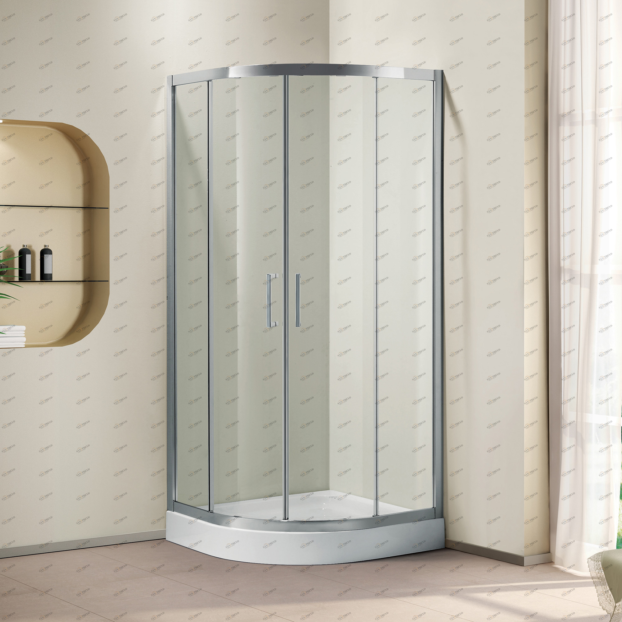 Душевой уголок CEZARES PORTA-D-R-2-100-C-Cr