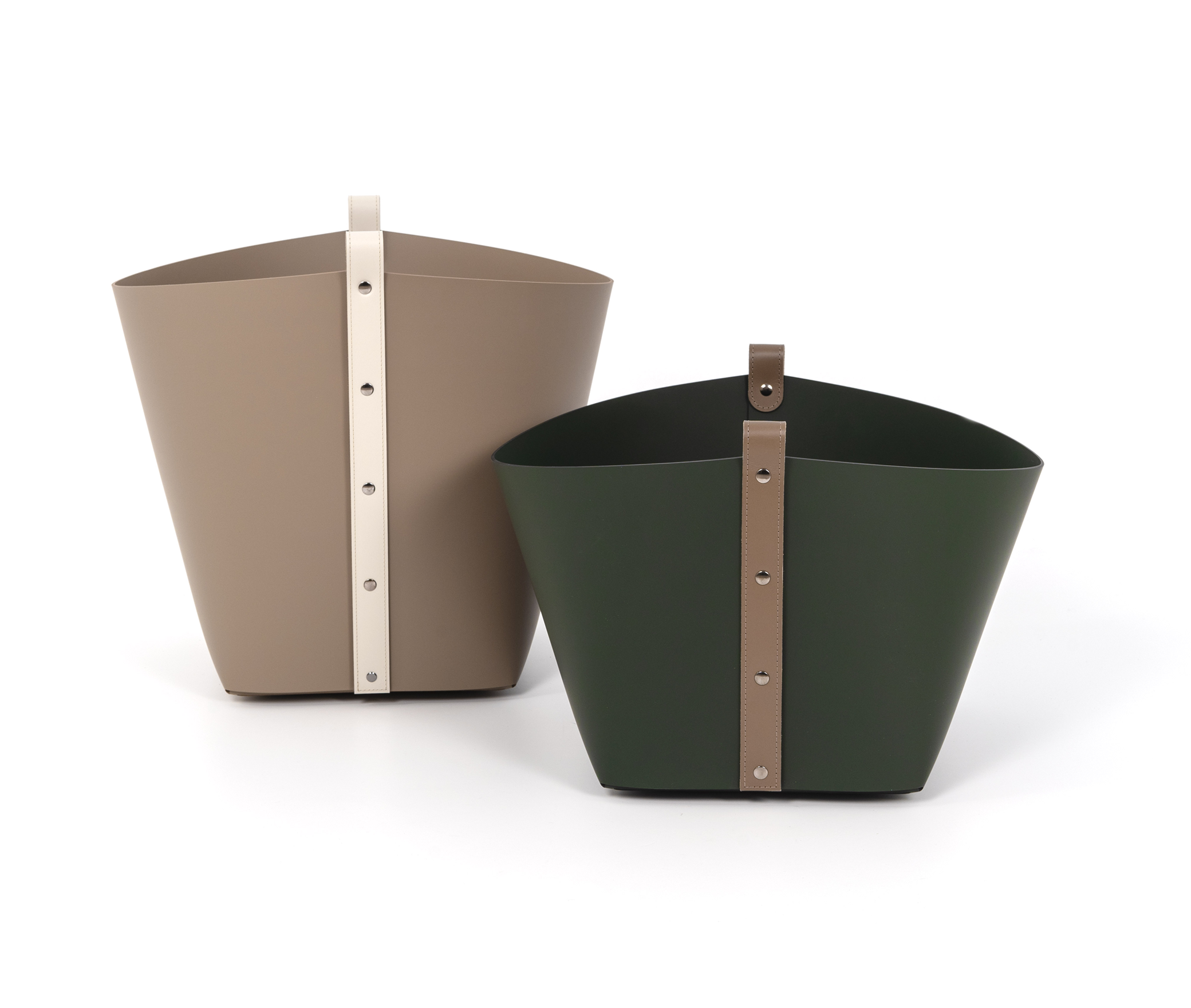 Ovo Basket - 40X40XH29 см / Серо-коричневый / регенерированная кожа_манго Pinetti 76.0180.082.036 - Вид №6