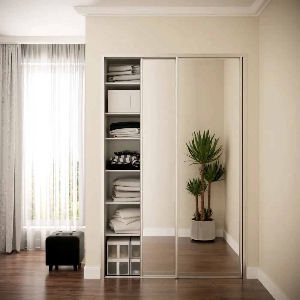 Зеркальная дверь-купе SPACEO для гардеробной и интерьера 18817801 STLM-0012958 - Вид №1