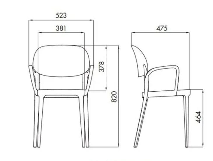Штабелируемый садовый стул из инженерного пластика In Stock Alma Design ARCH-00062846 - Вид №2