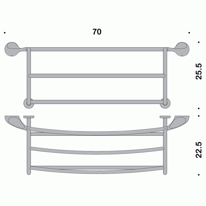 B1287 Полка для полотенец COLOMBO MELO Colombo Design - Вид №1