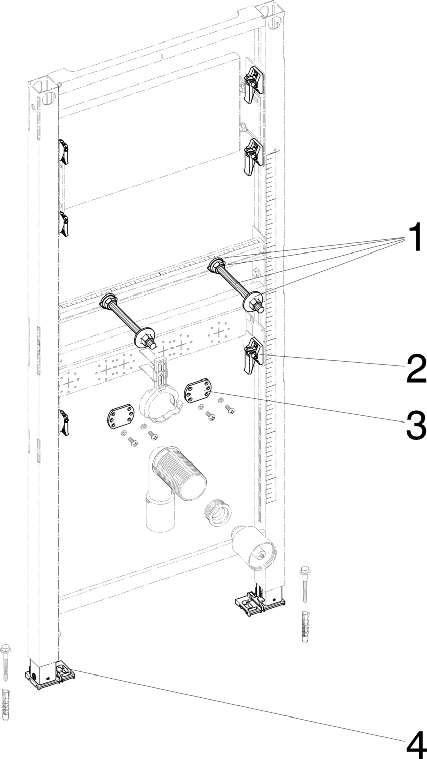 Системная техника  Prevista Dry  Элементы для умывальников VIEGA 776 237 Модель 8540.31 Santreyd  - Вид №3