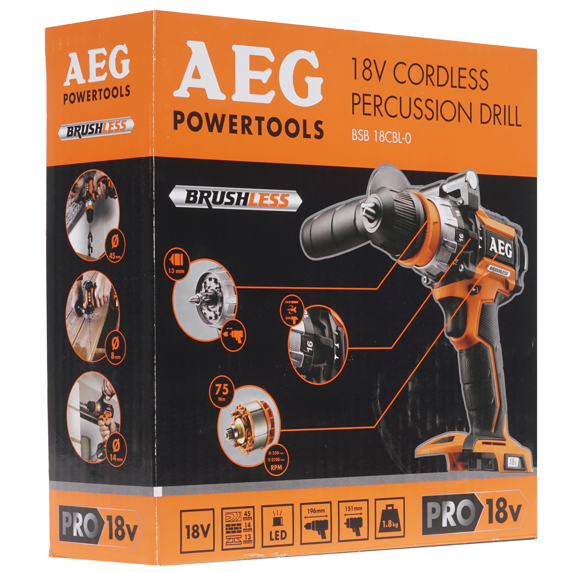 Дрель-шуруповерт AEG BSB 18CBL-0 PRO 18V  , Без ЗУ, Без АКБ 1132805 STDN-0010567 - Вид №6