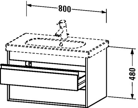 KT664704949 Ketho Тумбочка подвесная Графит матовый, декор Duravit - Вид №1