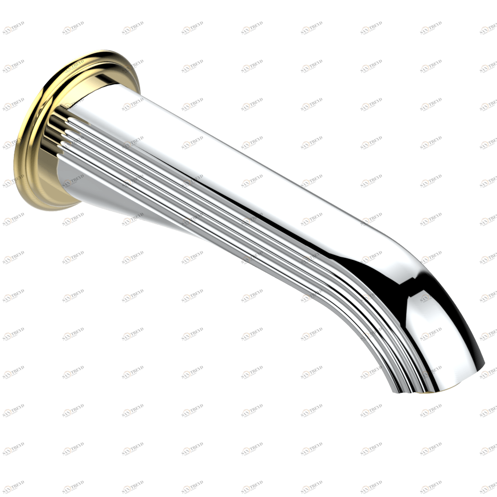 A8P-22SG Излив для ванны встраиваемый в стену - СУПЕР ГОЛИАФ Thg-paris Vogue c чёрным ониксом Хром-золото A8P 22SG CAT.A