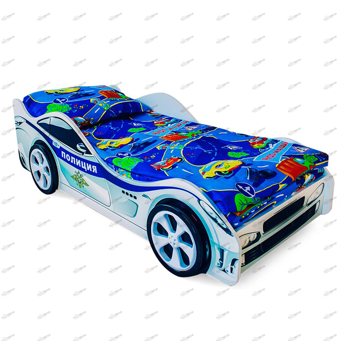 Детская кровать-машина "Полиция" БЕЛЬМАРКО  326744 Белый Santreyd 