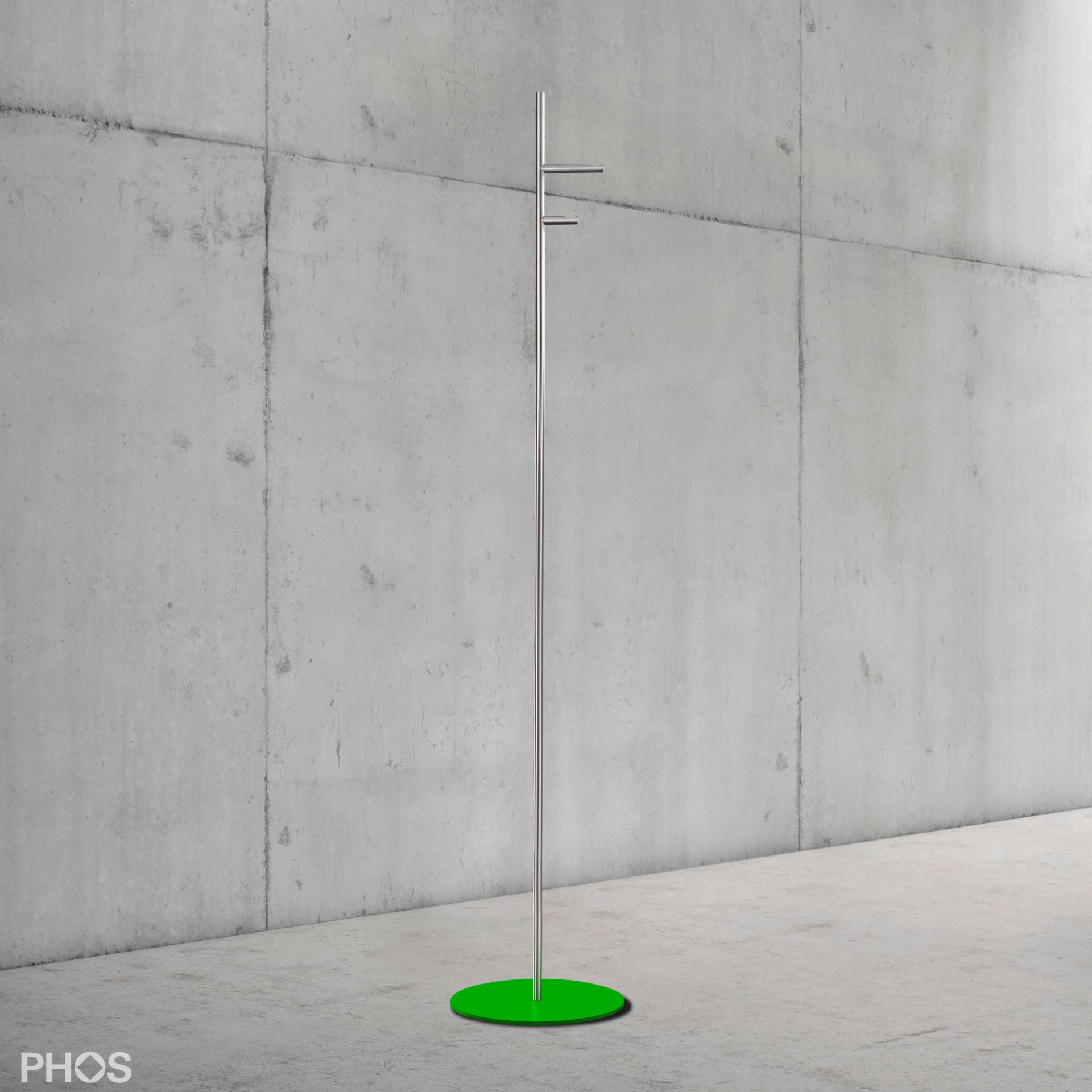 GSTS2V-BPGr Вешалка для одежды, 2 вогнутых крючка, основание: зеленое. PHOS  - Вид №1