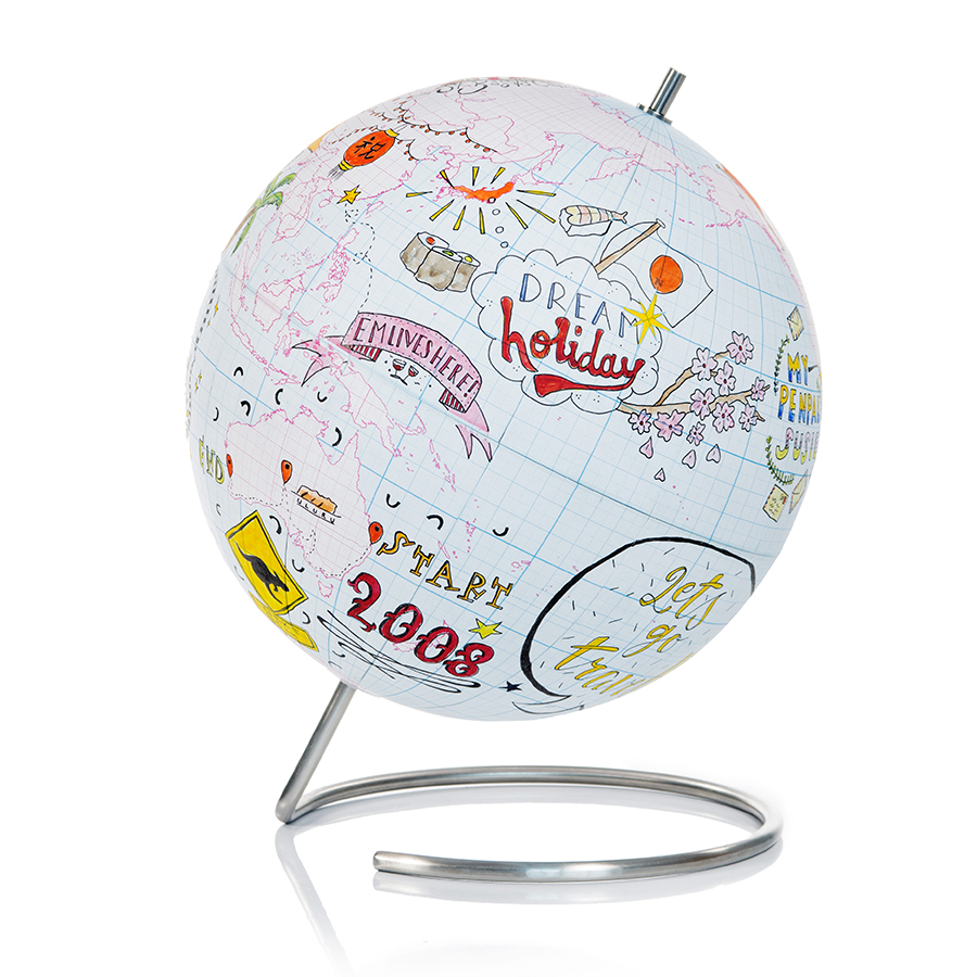 SK GLOBEGRID1 Глобус для разукрашивания journal большой Suck UK  - Вид №5