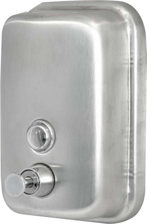 2512.031 Дозатор для жидкого мыла из нерж стали матовый антивандальный ТМ 801ML Solinne Puff  - Вид №2