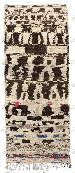 AFOLKI Прямоугольный шерстяной коврик с длинным ворсом и узором Azilal Ta910be