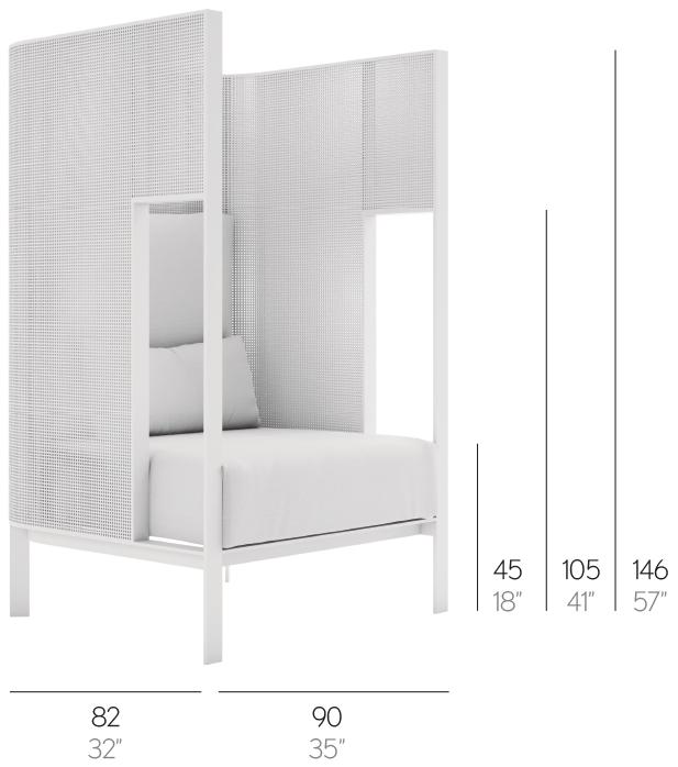 GANDIABLASCO Садовое кресло из ткани с высокой спинкой Solanas sun-id-1497109 - Вид №9