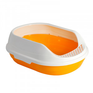 ПР0047585 Туалет для кошек овальный с бортом, 43х30х15см TRIOL