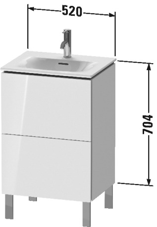 LC659400707 Тумбочка напольная L-Cube #LC6594 520 x 421 мм Бетонно-серый матовый декор Duravit - Вид №1