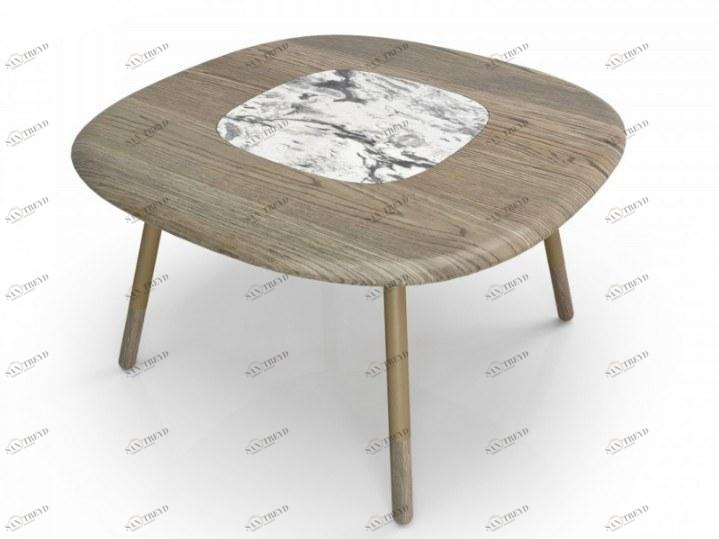 Huppé Квадратный обеденный стол из дуба и натурального камня Koval 2286m HUPPE