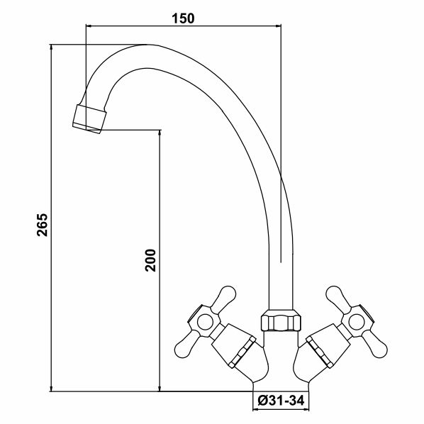 022 DOM  Смеситель для кухни  ARGO kran 022dom - Вид №1