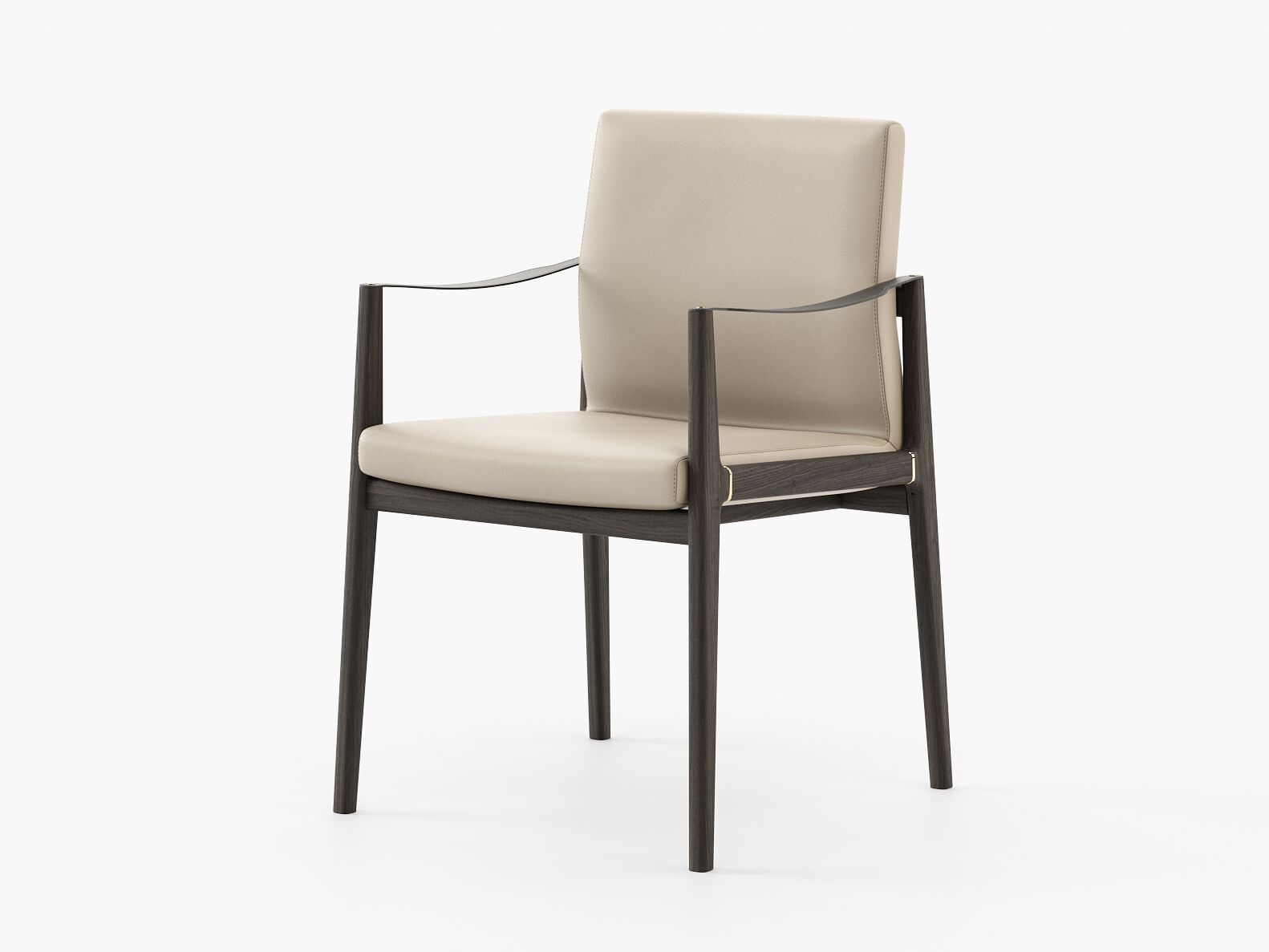 Кожаный стул с подлокотниками Laskasas холст ARCH-00006697