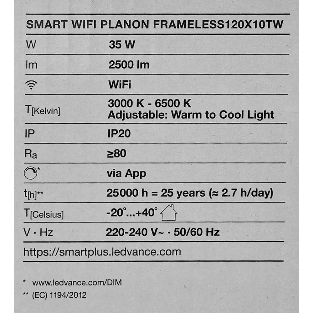 Безрамный накладной светильник WiFi 35 Вт IP20, 120X10 мм, 2500 Лм LEDVANCE STLM-2151785 - Вид №17