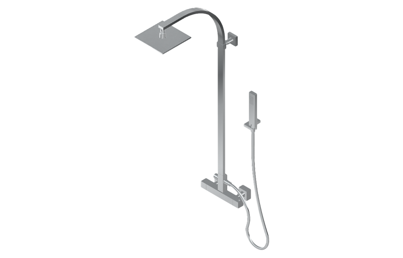 EX-8950 Wall mounted square thermostatic shower column GRAFF Targa 