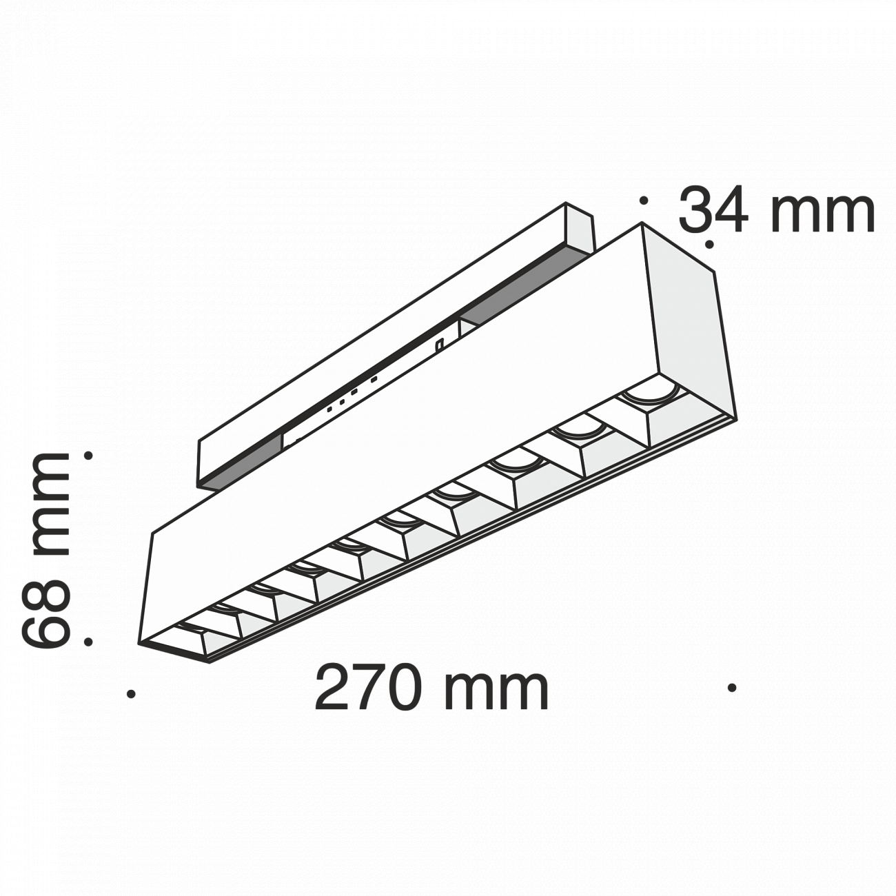 Трековый светильник черный TR014-20W3K TECHNICAL MAGNETIC TRACK SYSTEM 00-3956235 Черный  - Вид №1