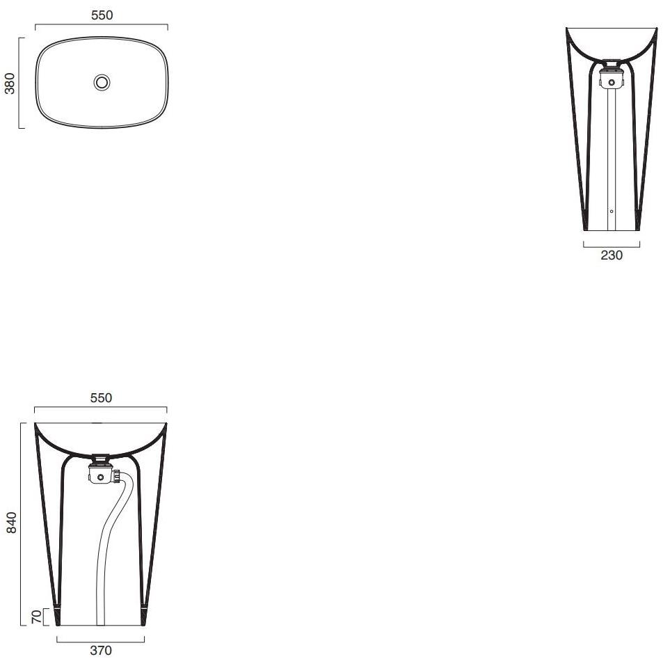 Напольная раковина стоящая овальная CERAMICA CATALANO Green sun-id-1401778 - Вид №2