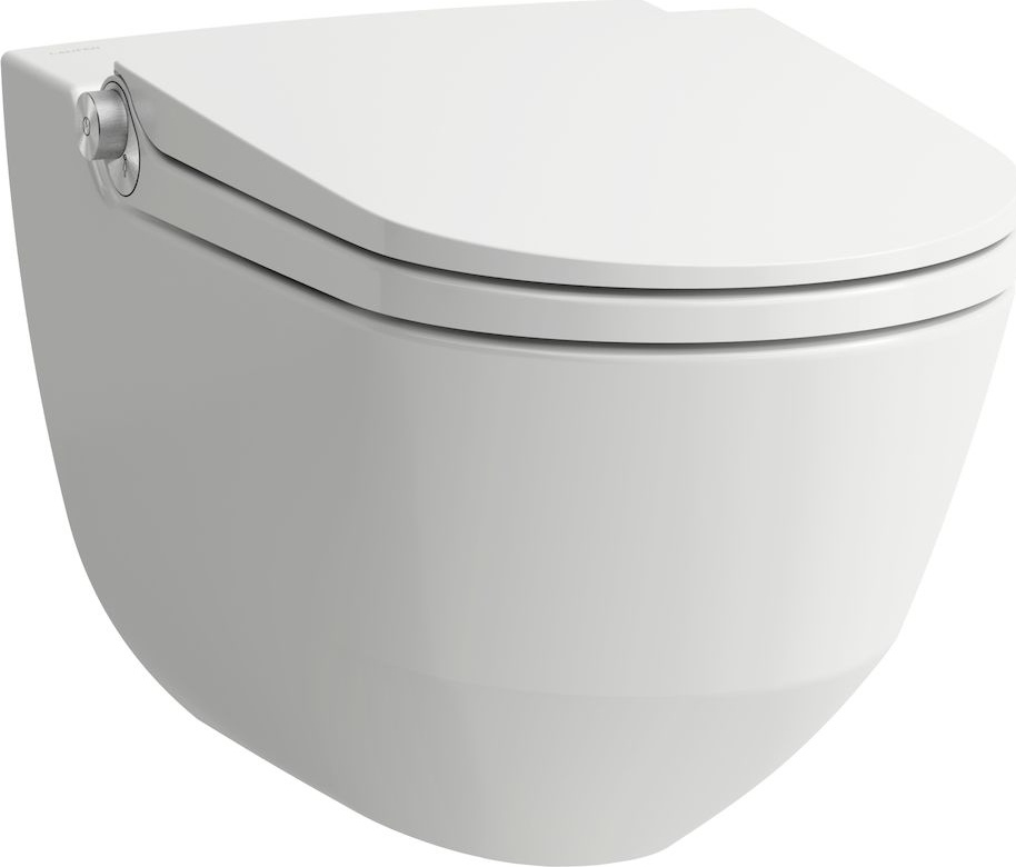 H8206917570001 Подвесной безободковый унитаз-биде с пультом дистанционного управления, с сиденьем и крышкой LAUFEN PRO