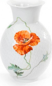 95308 Meissen Ваза 20,5см "Игра волн, рельеф, маки" Фарфор