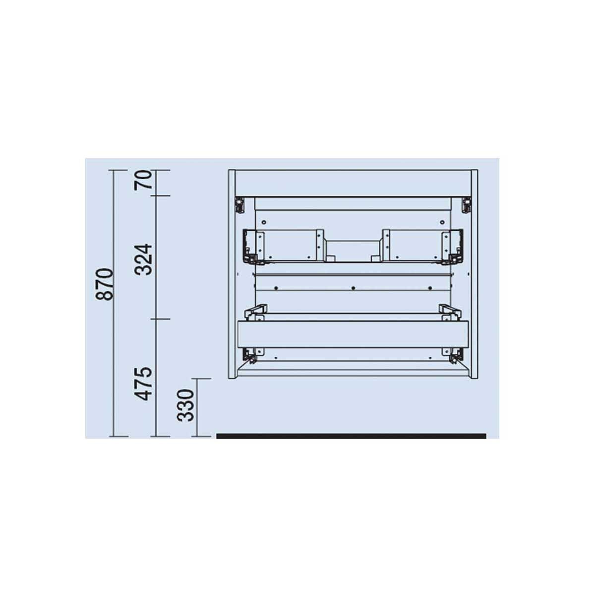 22806 SALGAR Мебель для умывальника SPIRIT 1000 2 металлических ящика BAY PINE 997 x 540 x 450 мм Лавровая сосна - Вид №5