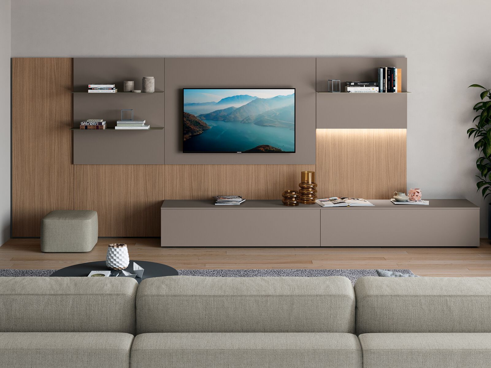 Деревянная секционная оборудованная стена Febal Casa DICIOTTO ARCH-00042839