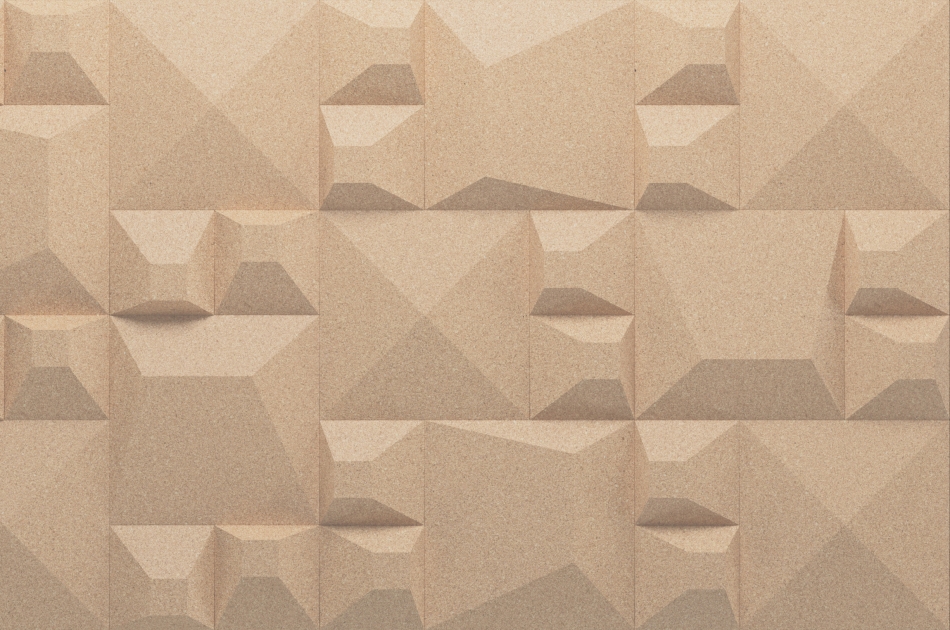 313 311 011 Пробковая 3D-плитка для стен Porto Pearl GRANORTE 3DForms