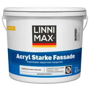 Краска фасадная Linnimax Acryl SF матовая цвет прозрачный база C 2.7 л