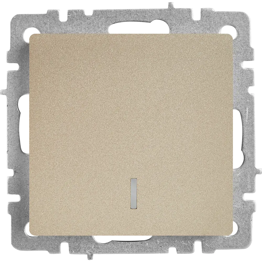 Выключатель встраиваемый IEK Brite 1 клавиша с индикатором цвет шампань STLM-2123616