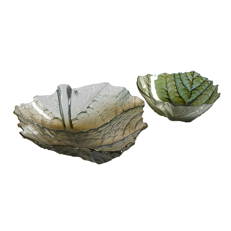 5611 Набор две хрустальные чаши «Лист», 250 мм. и 180 мм. Maleras  - Вид №3