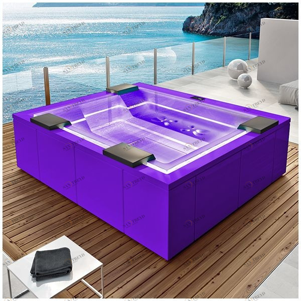 Бассейн Gruppo Treesse Zen SPA-V202H-F прямоугольный spa с гидромассажем аэромассажем встроенный фиолетовый SPAV202HF