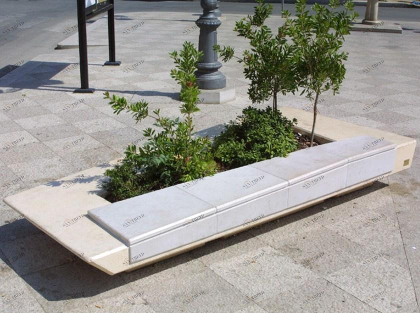 Manufatti Viscio Скамейка из абрикенового камня со встроенным горшком для цветов sun-id-1349210