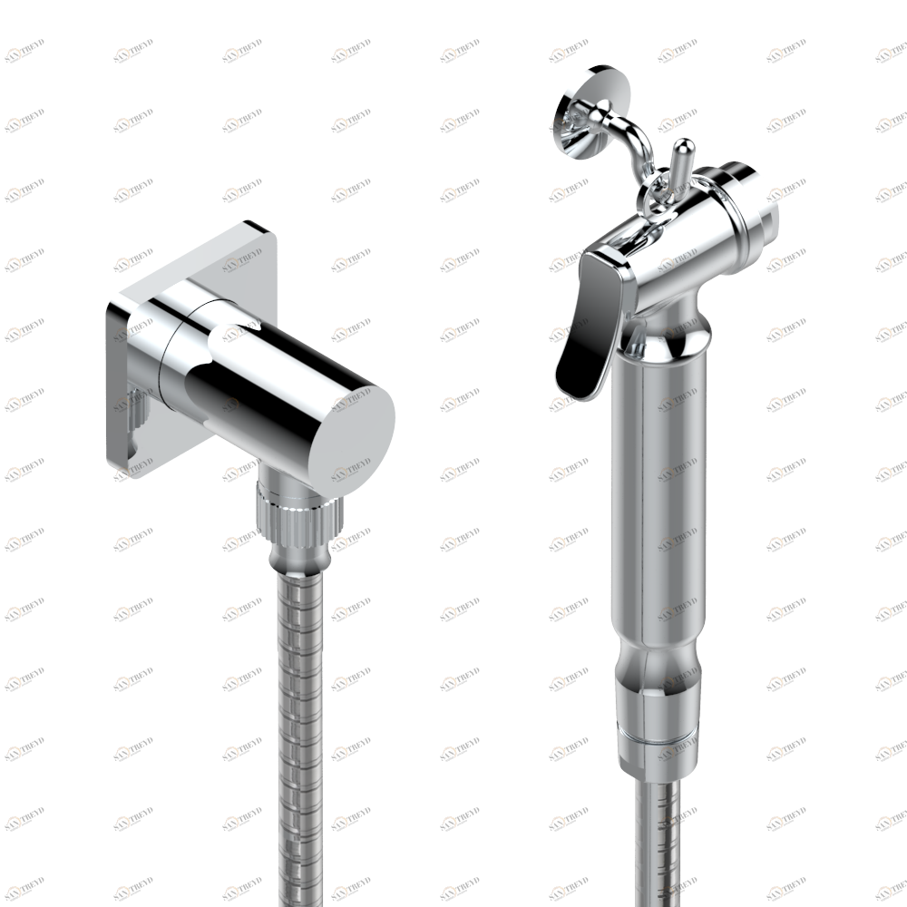 A6A-5840/7 Душ гигиенический: 1.25 м шланг, крючок, вывод для душа и лейка с клапаном (возможны только следующие покрытия A02, B01,C01, D03, E02, F01, G01,G02) Thg-paris Profil Хром A6A 5840/7 A02 CAT.A