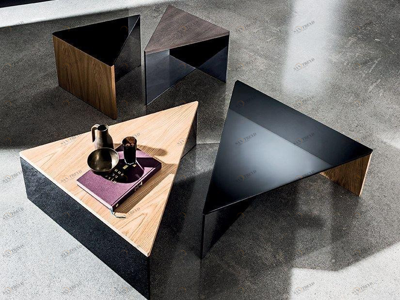 Sovet italia Треугольный журнальный столик из дерева и стекла Regolo sun-id-1351091