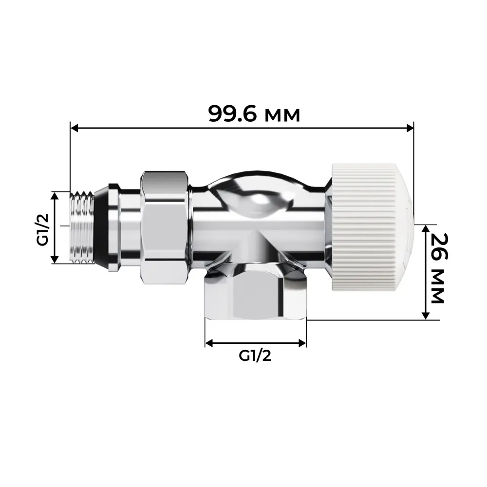 Термостатический комплект для радиатора осевой Royal Thermo Design 1/2" латунь цвет хром STLM-2041633 - Вид №5