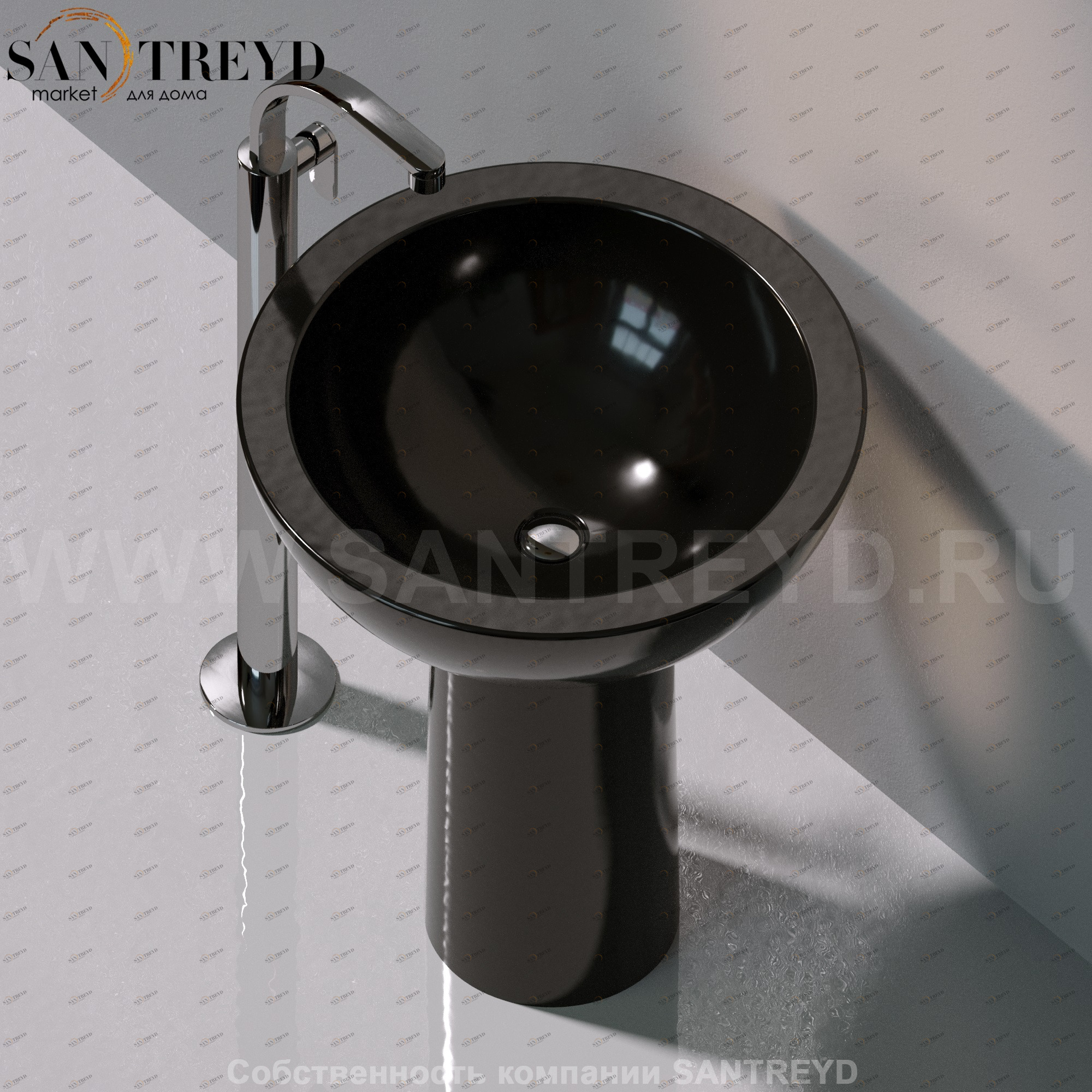 FN70L9017 Напольная раковина стоящая круглая Ceramica Flaminia Fonte