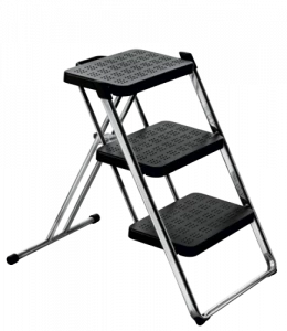 Magis Nuovastep AC97 Складная стремянка. Каркас из стальной трубы, ступени из ABS. Цвет: хром - черный