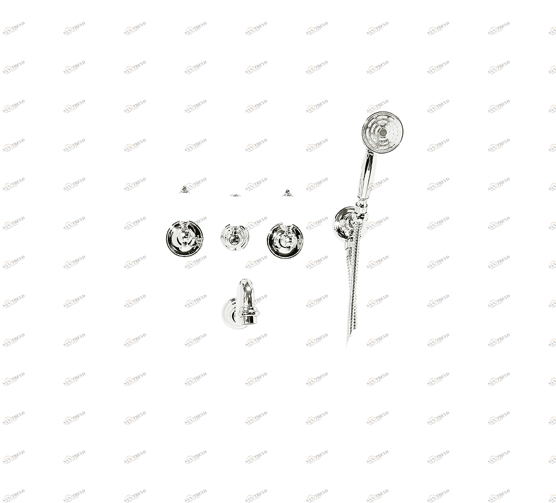 Gentry Home Смеситель для раковины мостик на 2 отверстия 200мм Berkeley Nickel GH101594 