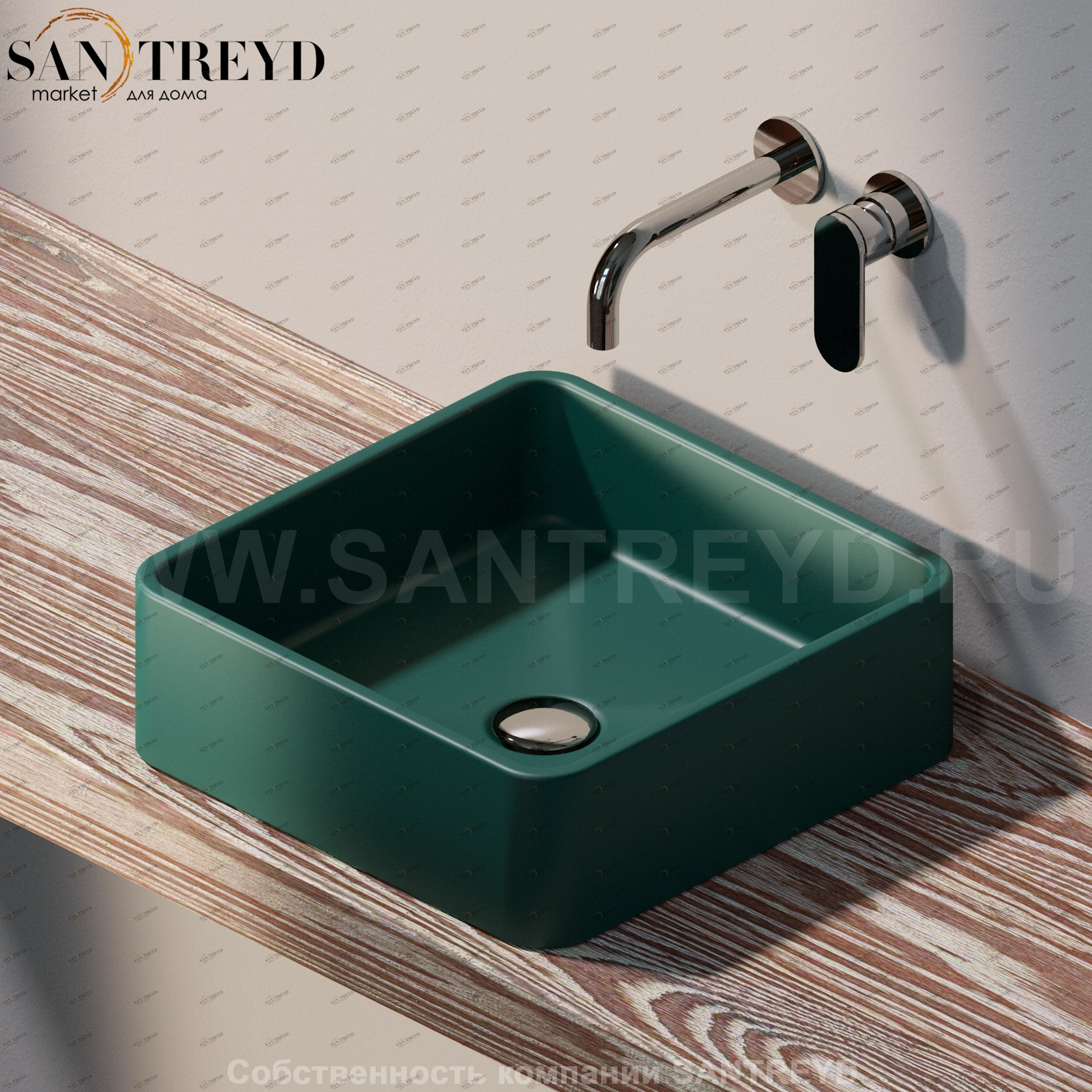 MWL405020 Накладная раковина на столешницу  квадратная Ceramica Flaminia Miniwash